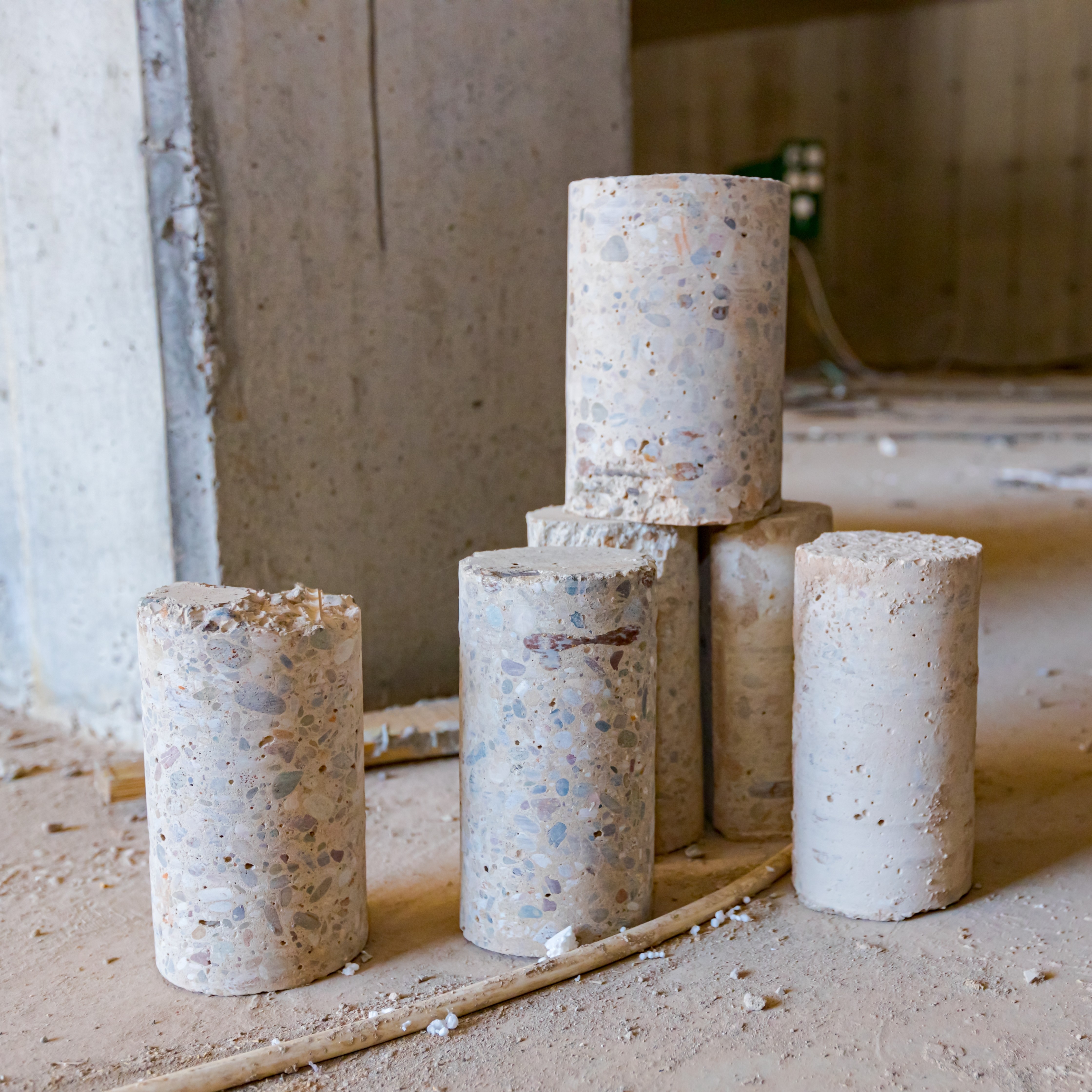 Concrete core samples for laboratory testing
